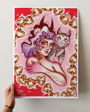 Cat Lady Print - Ella Mobbs