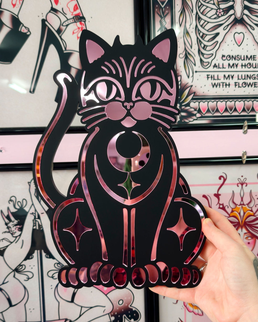 Cat Wall Hanging (Black)