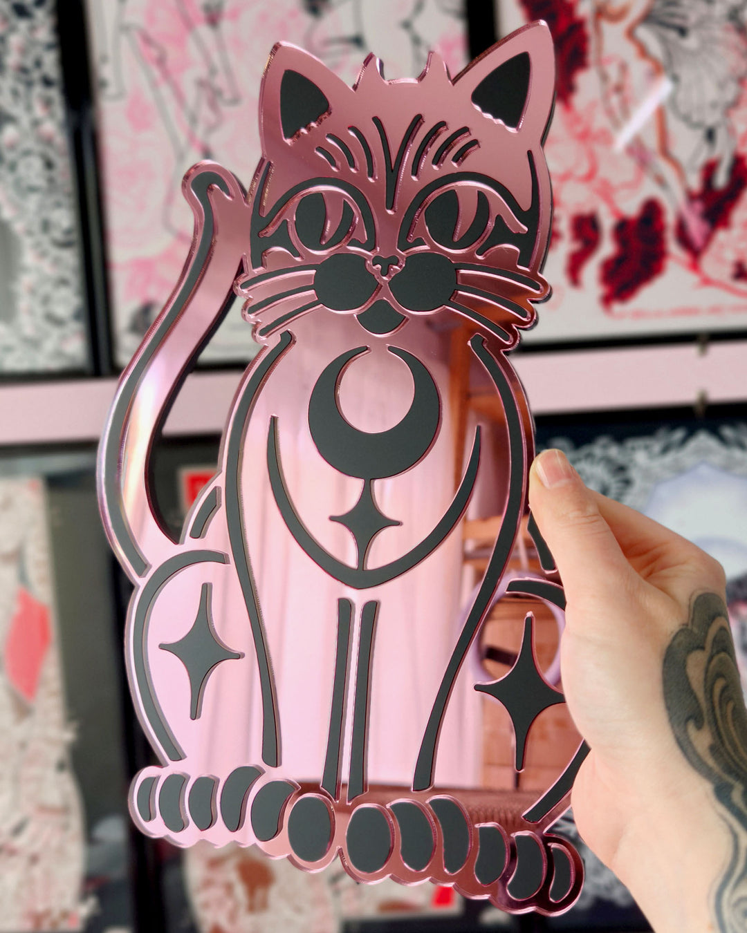 Cat Wall Hanging (Pink)