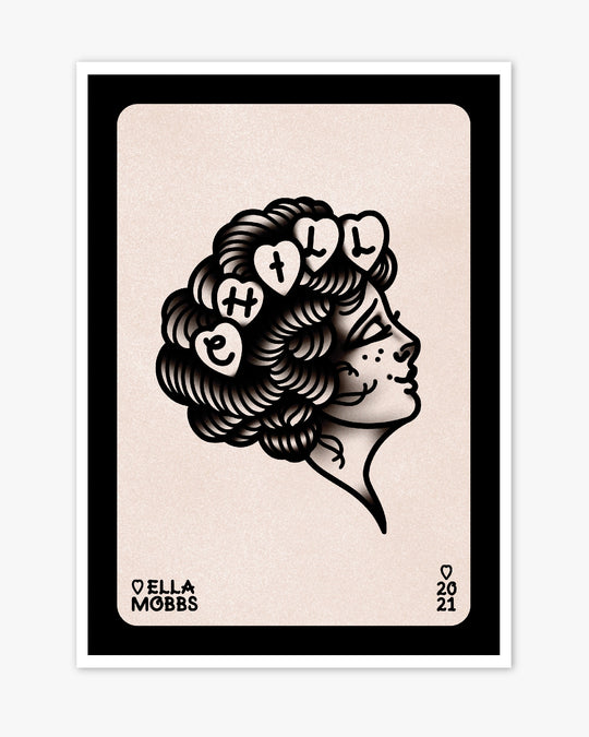 Chill Lady Head Print