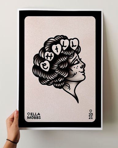 Chill Lady Head Print - Ella Mobbs