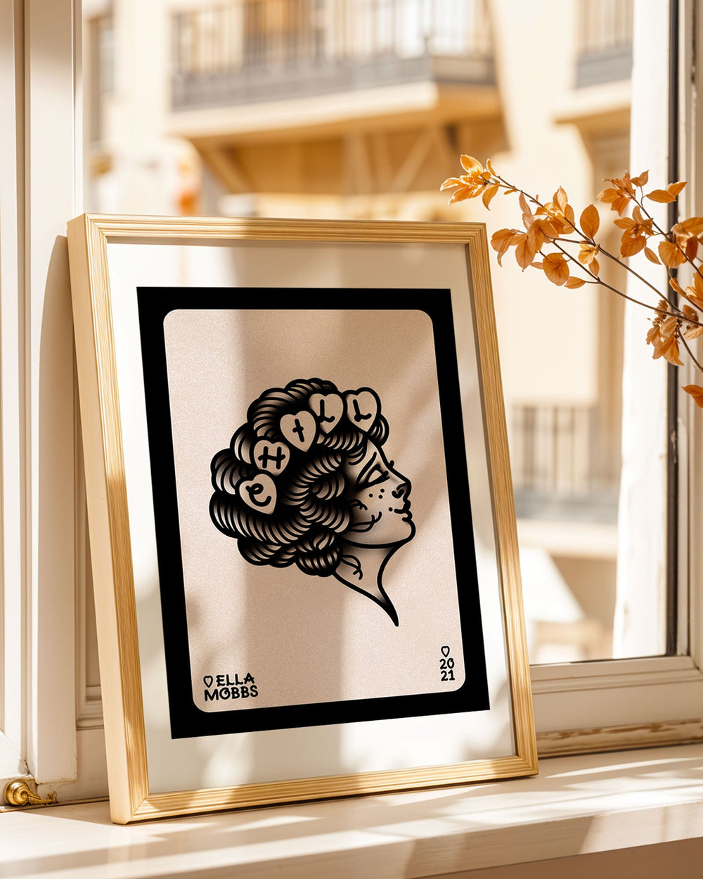 Chill Lady Head Print - Ella Mobbs