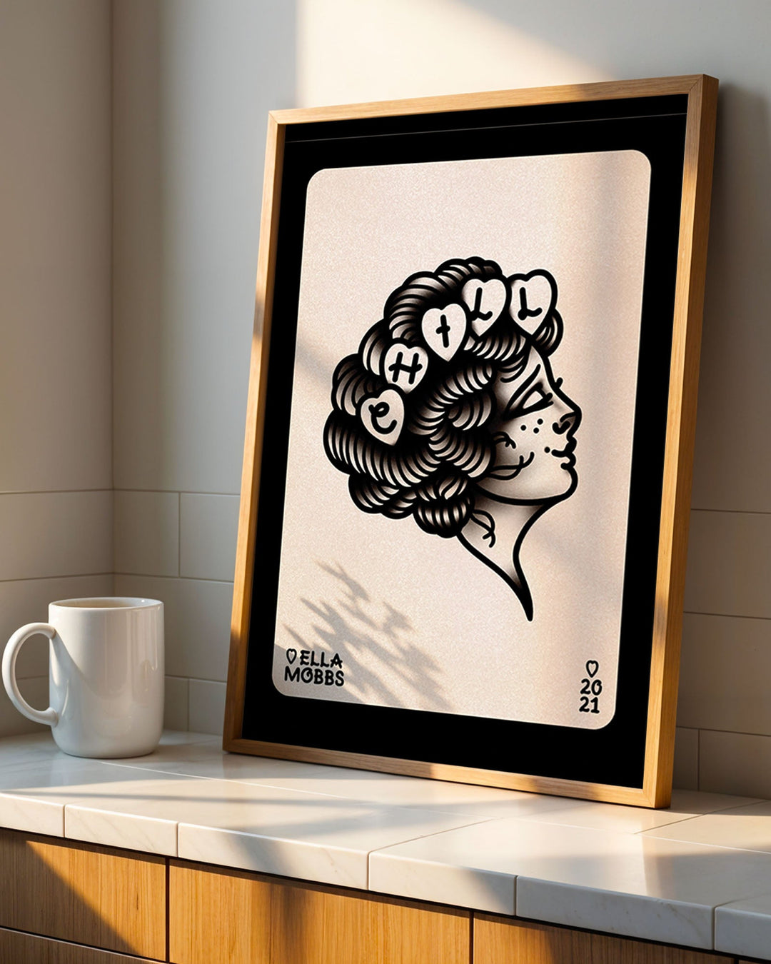 Chill Lady Head Print - Ella Mobbs