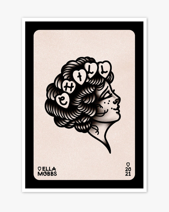 Chill Lady Head Print - Ella Mobbs