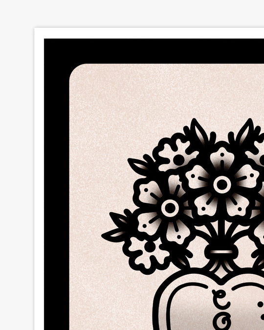 Coffee Heart Vase Print