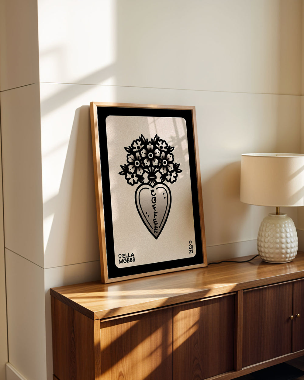 Coffee Heart Vase Print