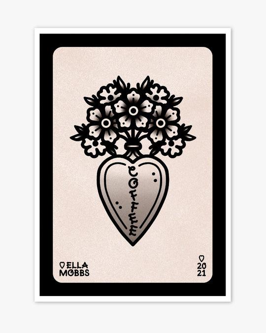 Coffee Heart Vase Print - Ella Mobbs