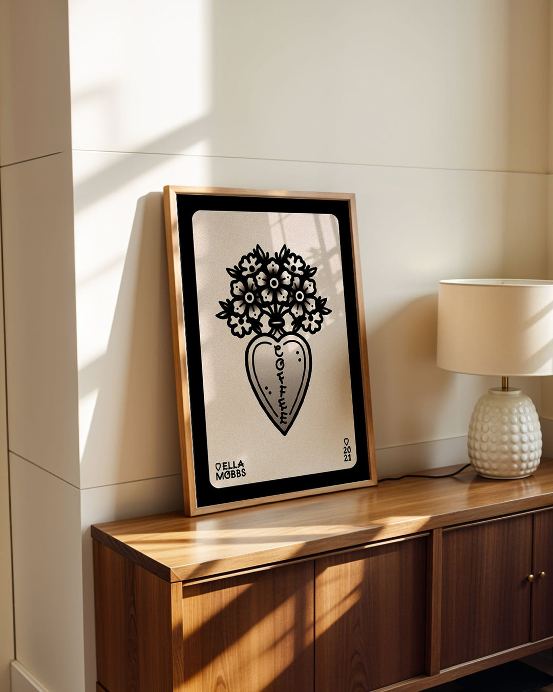 Coffee Heart Vase Print - Ella Mobbs