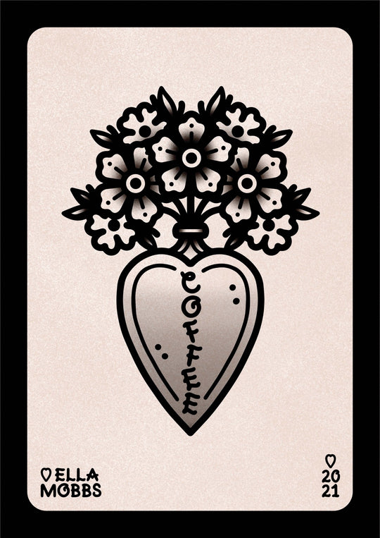 Coffee Heart Vase Print - EllaMobbs