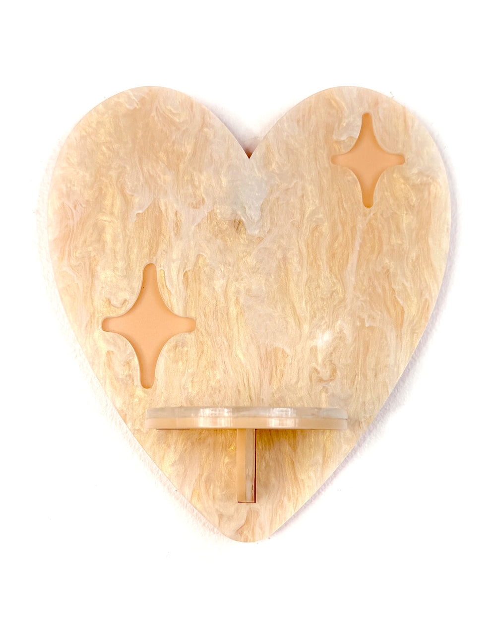 Heart Shelf (Cream Glitter Swirls)