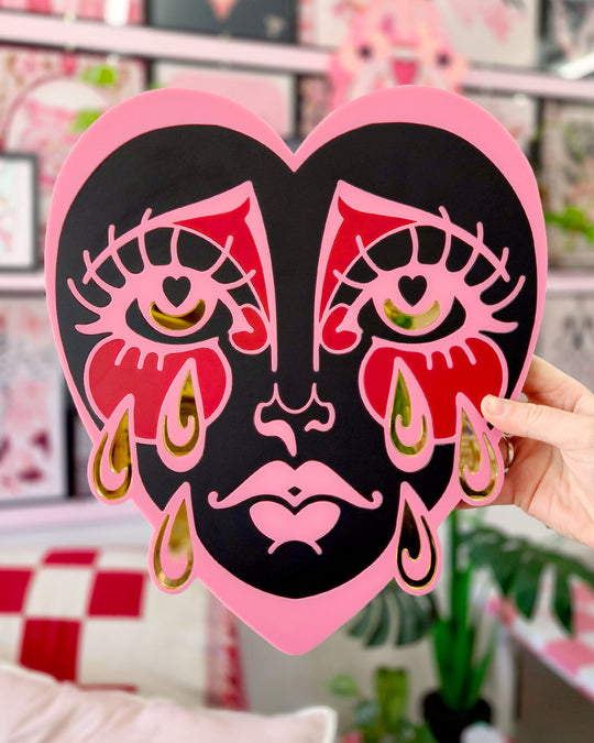 Crying Heart Wall Hanging (Black)