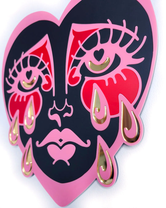Crying Heart Wall Hanging (Black)