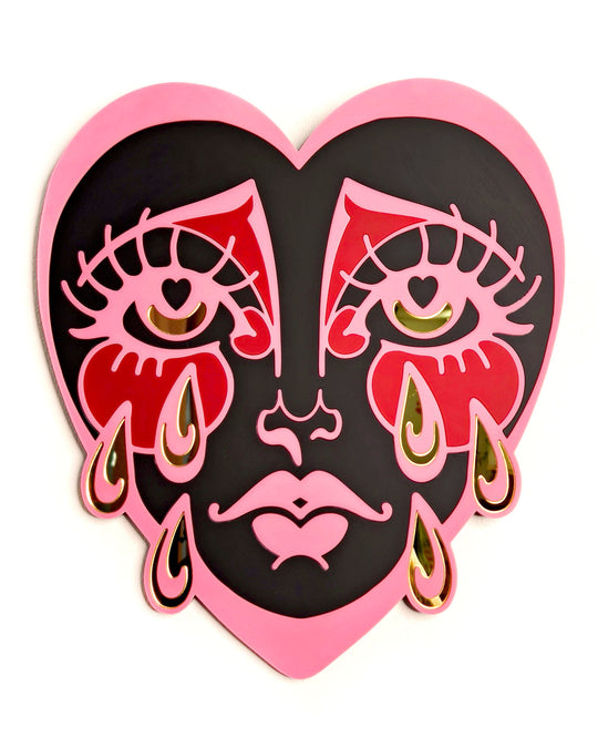 Crying Heart Wall Hanging (Black)