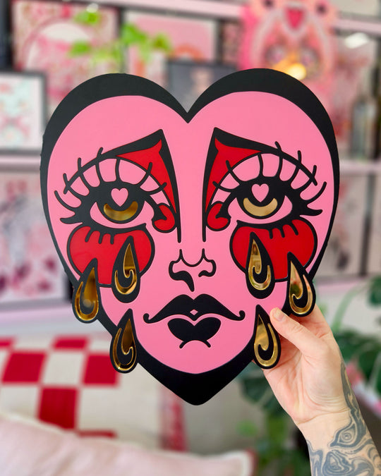 Crying Heart Wall Hanging (Pink)