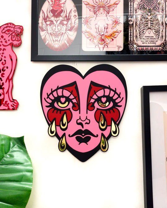 Crying Heart Wall Hanging (Pink)