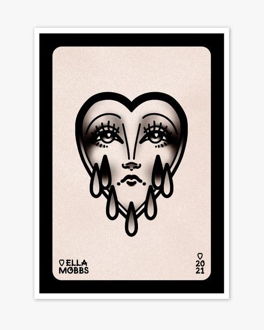 Crying Sad Heart Print