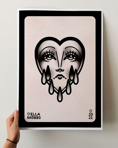 Crying Sad Heart Print