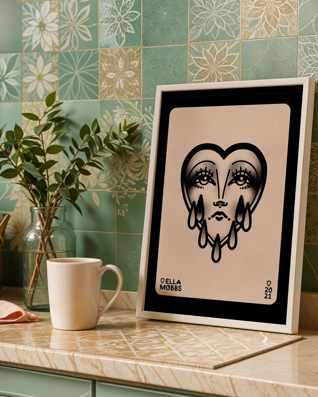 Crying Sad Heart Print - Ella Mobbs