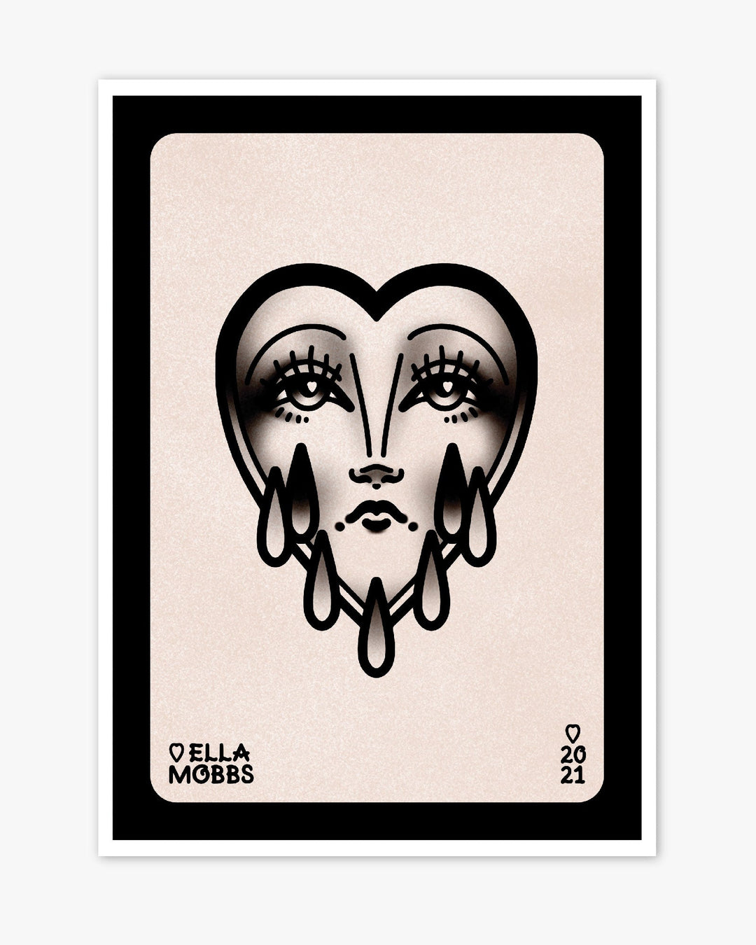 Crying Sad Heart Print - Ella Mobbs