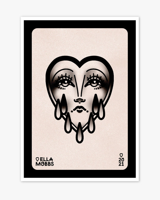Crying Sad Heart Print - Ella Mobbs