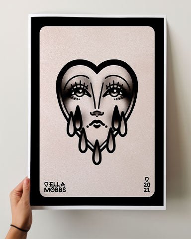 Crying Sad Heart Print - Ella Mobbs