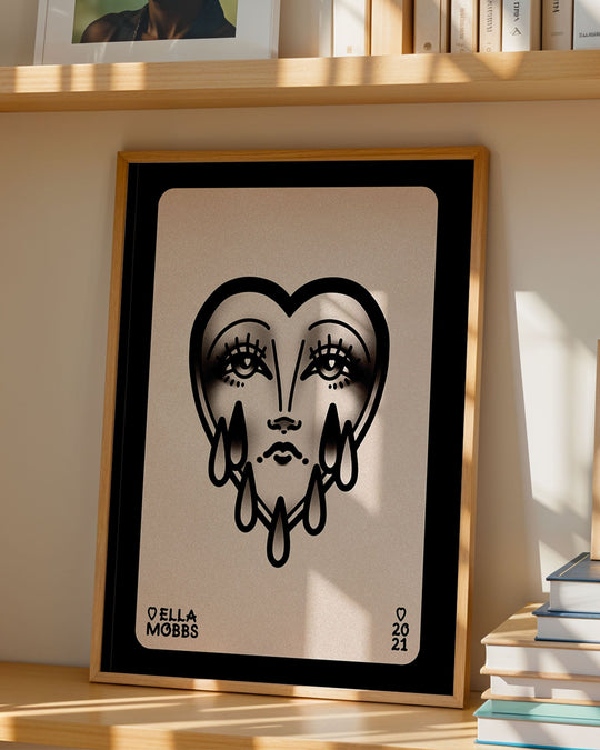 Crying Sad Heart Print - Ella Mobbs