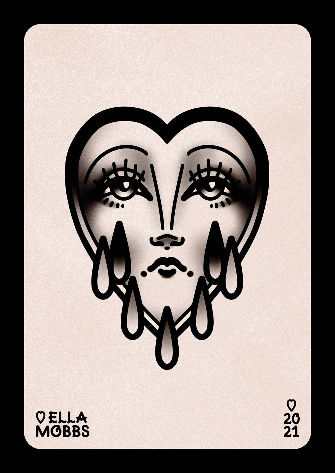 Crying Sad Heart Print - EllaMobbs