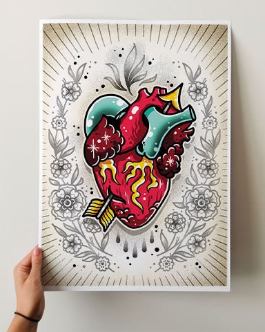 Cupids Heart Anatomical Print - Ella Mobbs