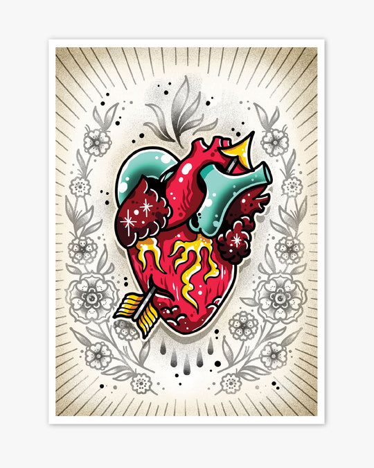 Cupids Heart Anatomical Print - Ella Mobbs
