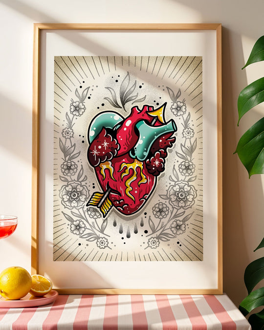 Cupids Heart Anatomical Print - Ella Mobbs