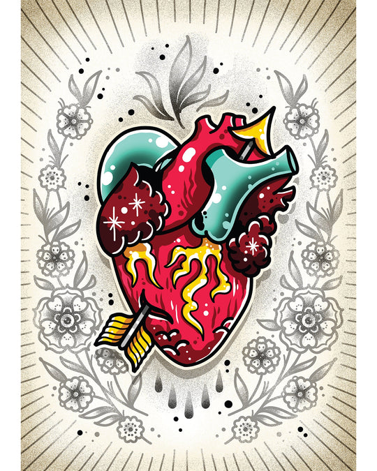Cupids Heart Anatomical Print - EllaMobbs