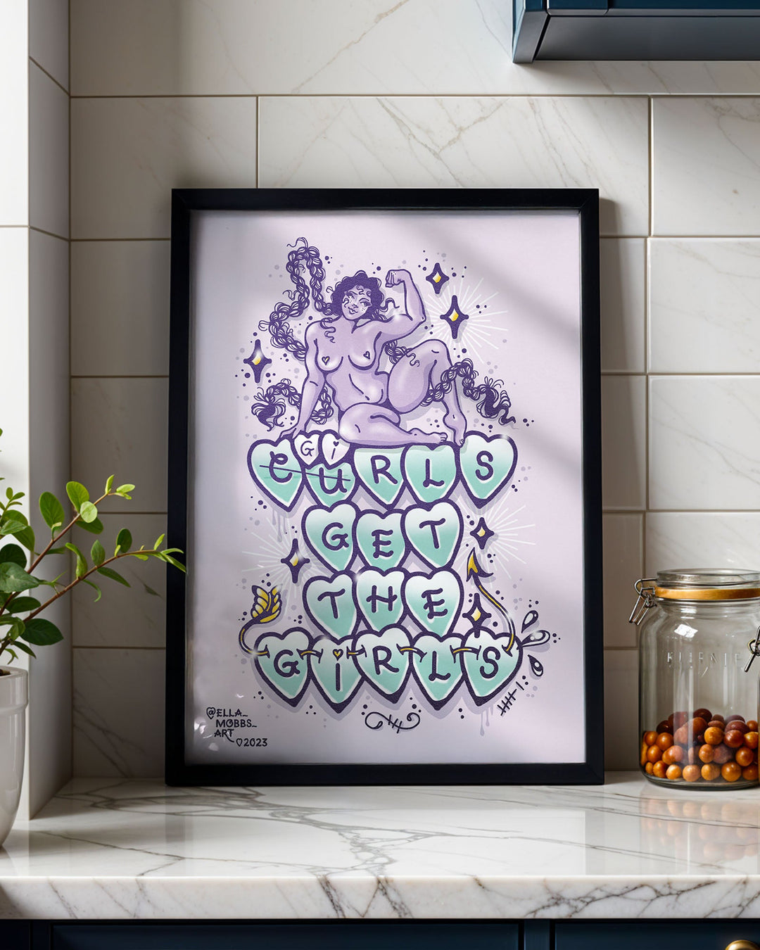 Curls Get The Girls Print - Ella Mobbs