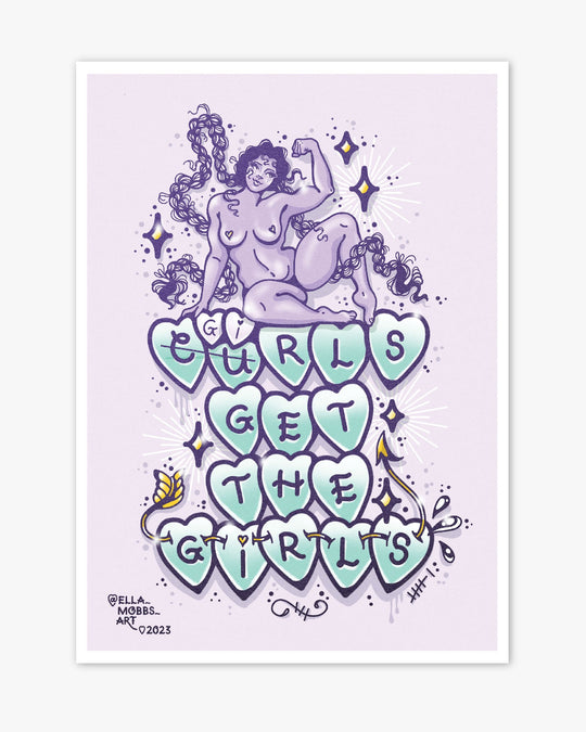 Curls Get The Girls Print - Ella Mobbs