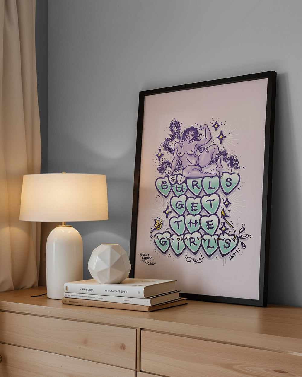 Curls Get The Girls Print - Ella Mobbs