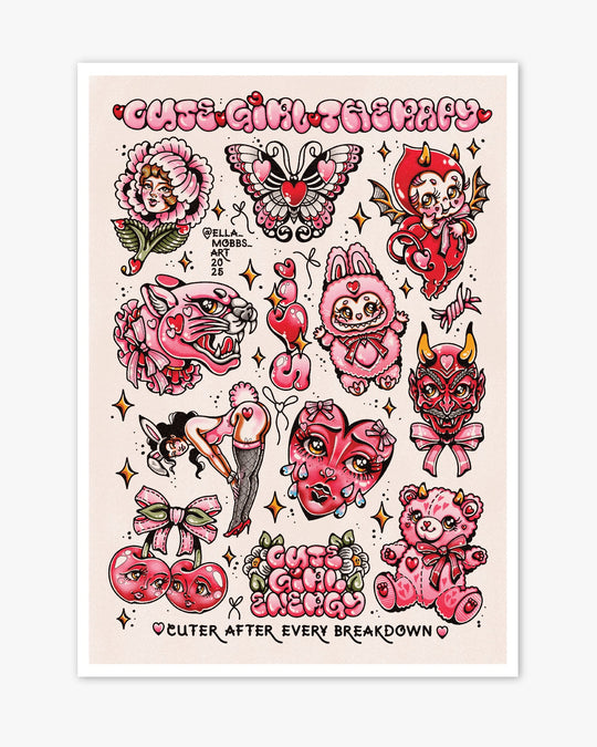Cute Girl Therapy Print - Ella Mobbs