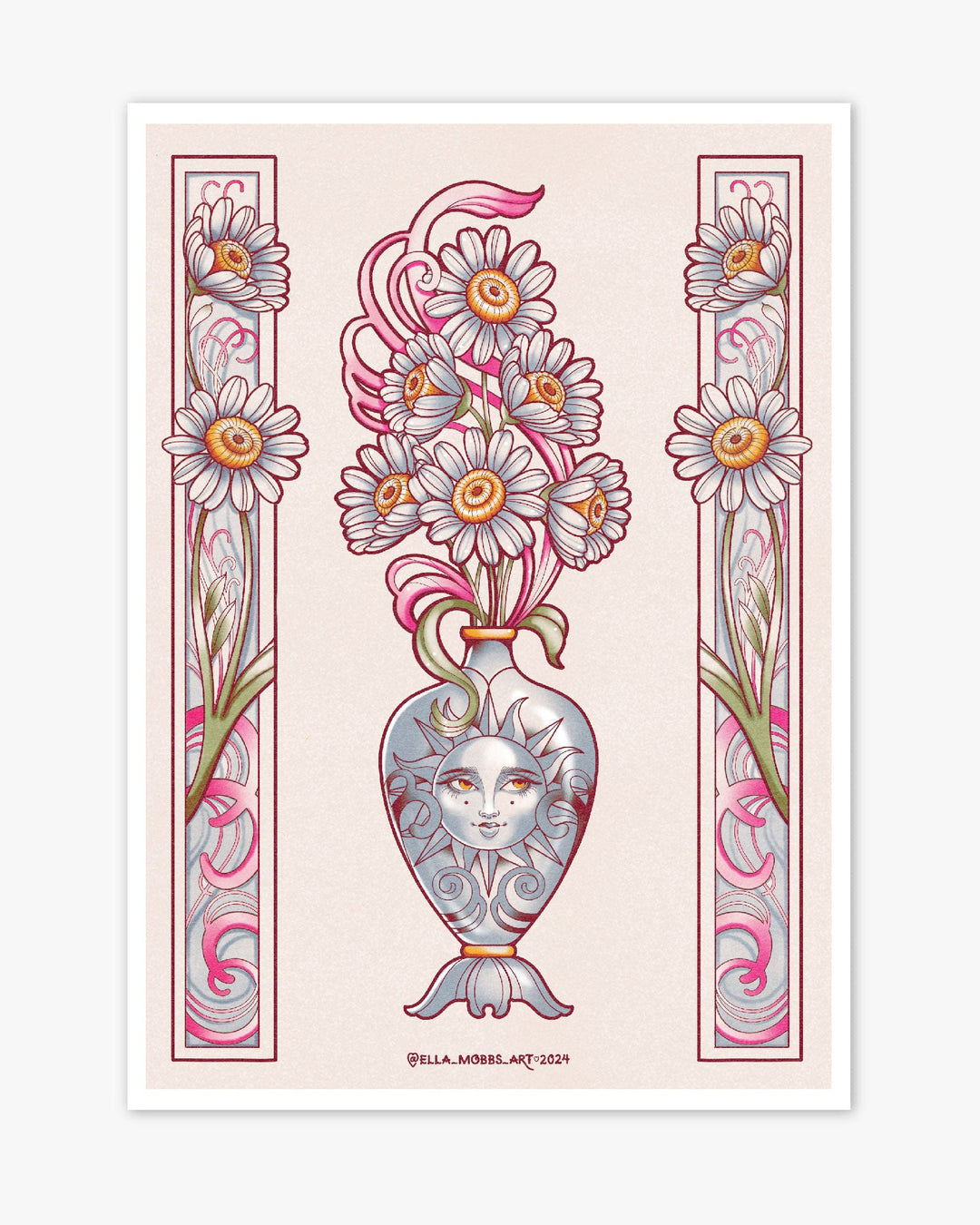 Daisy Vase Print - Ella Mobbs
