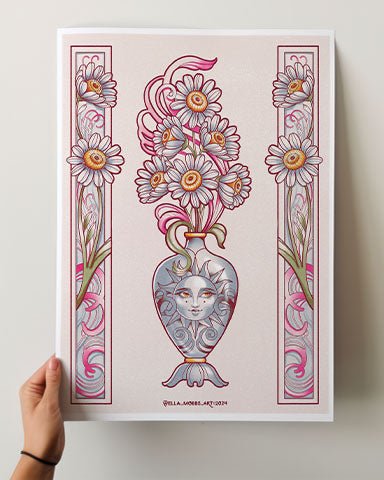 Daisy Vase Print - Ella Mobbs