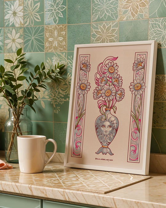 Daisy Vase Print - Ella Mobbs