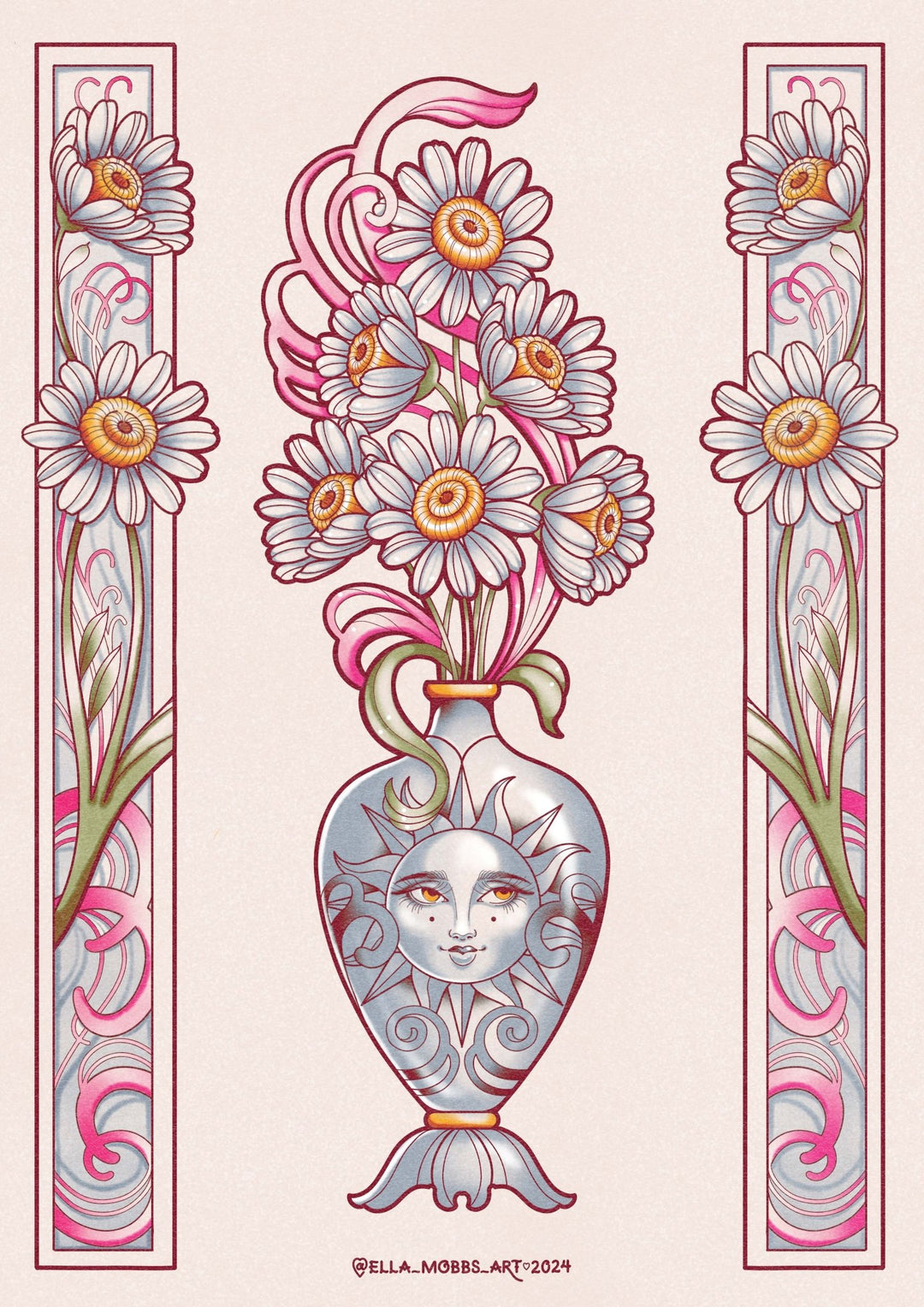 Daisy Vase Print - EllaMobbs