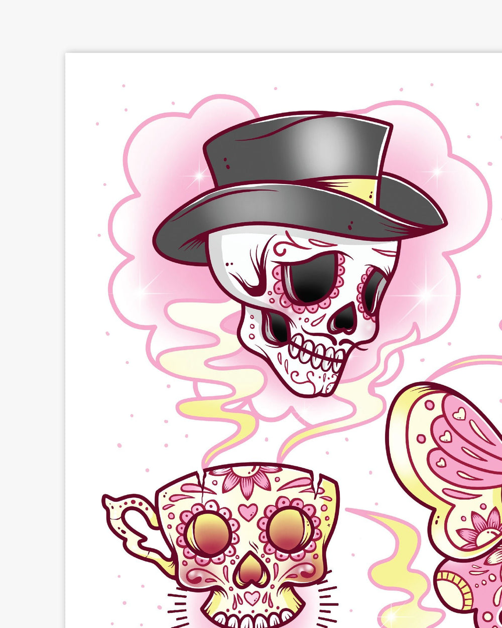Day of The Dead Tea Party Print - Ella Mobbs