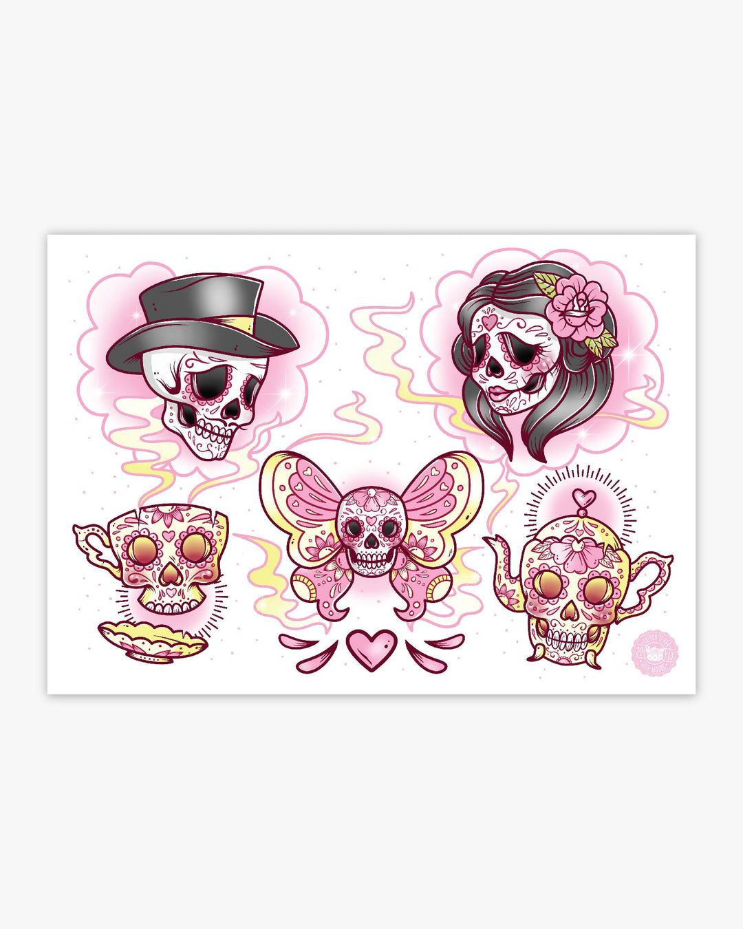 Day of The Dead Tea Party Print - Ella Mobbs