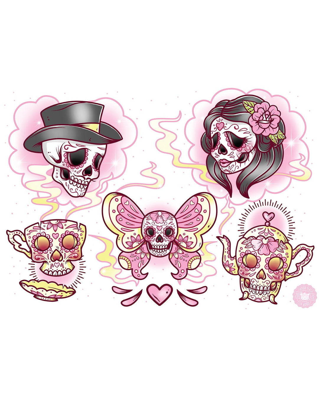 Day of The Dead Tea Party Print - EllaMobbs
