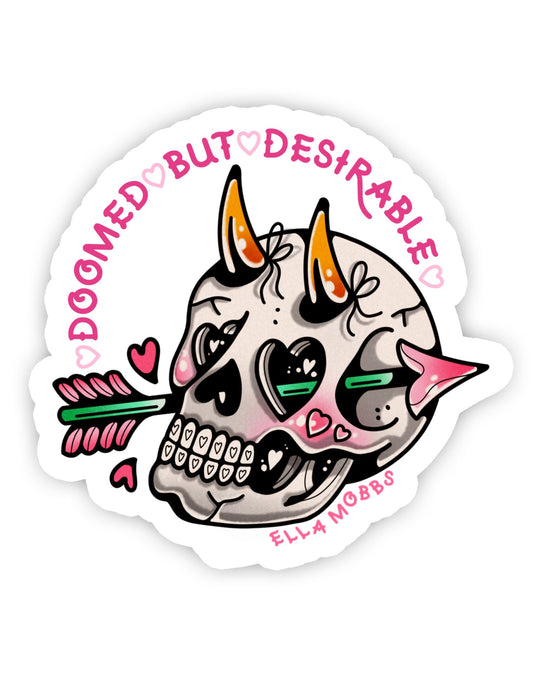 Doomed Skull Sticker - Ella Mobbs