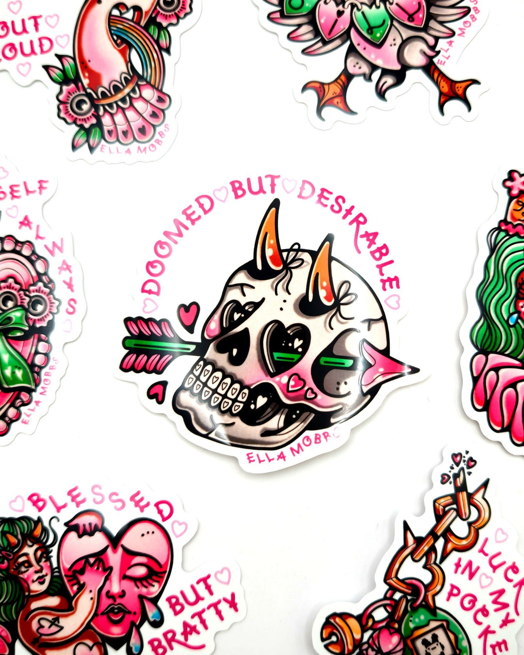 Doomed Skull Sticker - Ella Mobbs