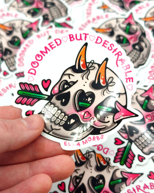 Doomed Skull Sticker - Ella Mobbs
