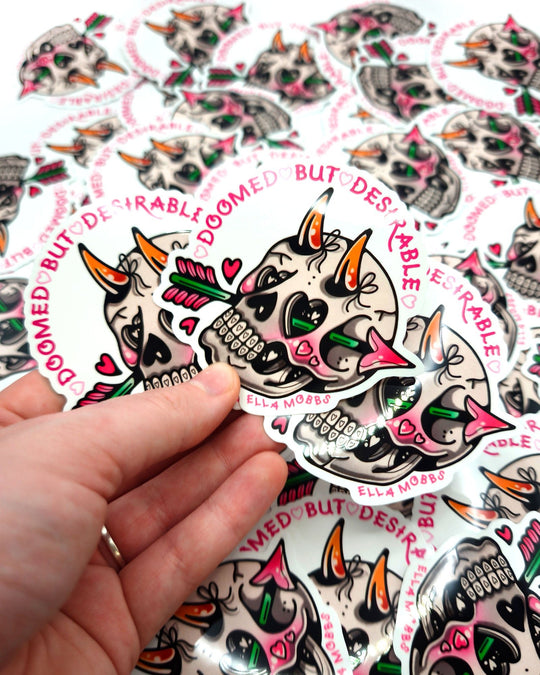 Doomed Skull Sticker - Ella Mobbs