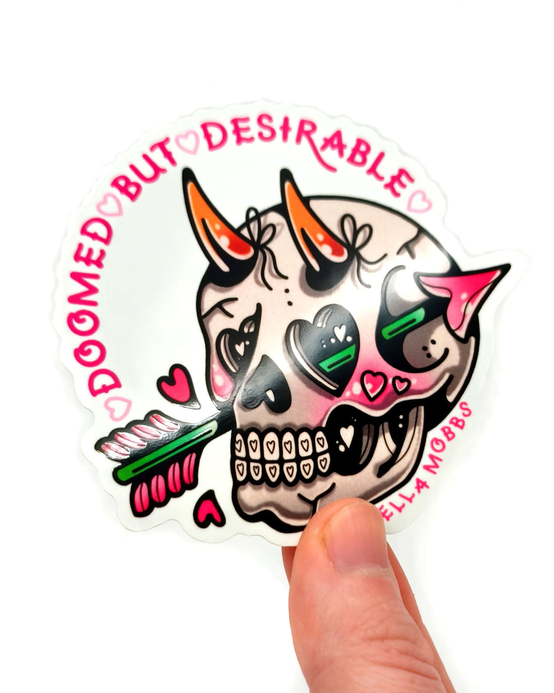 Doomed Skull Sticker - Ella Mobbs