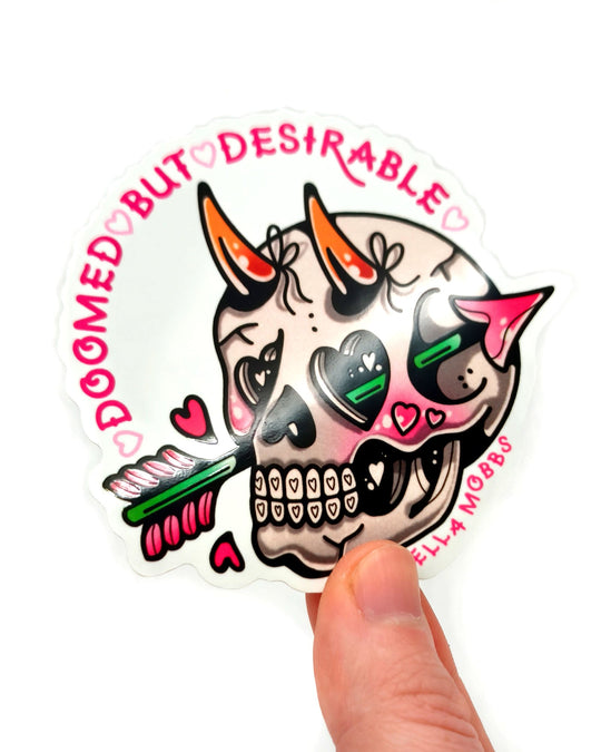 Doomed Skull Sticker - Ella Mobbs