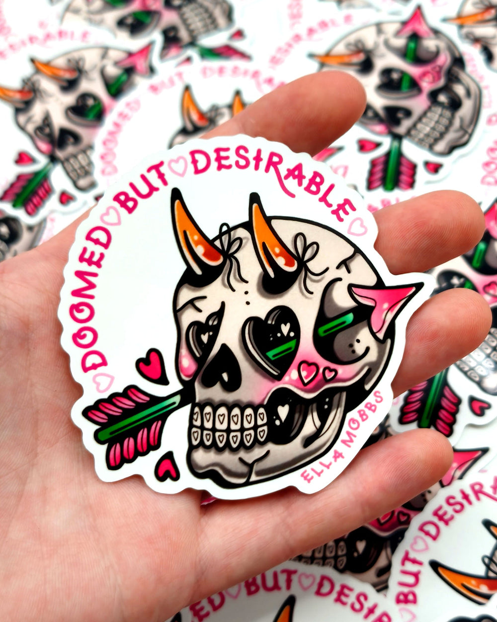 Doomed Skull Sticker - Ella Mobbs