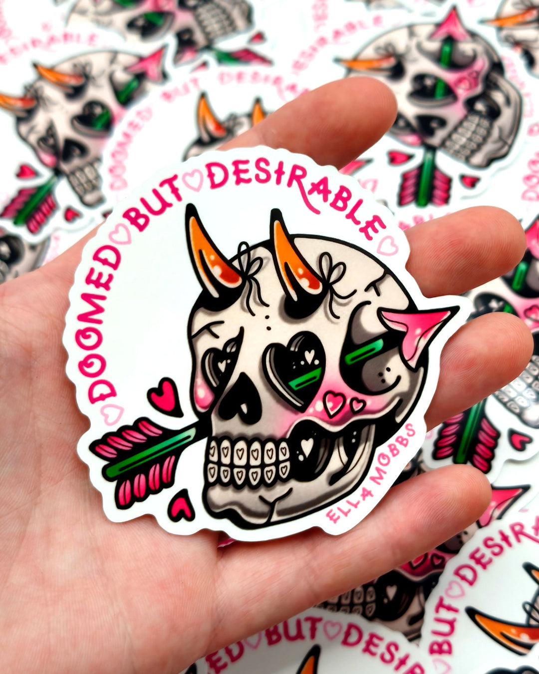 Doomed Skull Sticker - Ella Mobbs